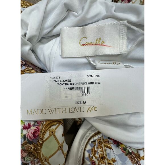 Camilla Plunging Halterneck One-Piece Swimsuit Throne Games Medium $450 - Picture 9 of 9